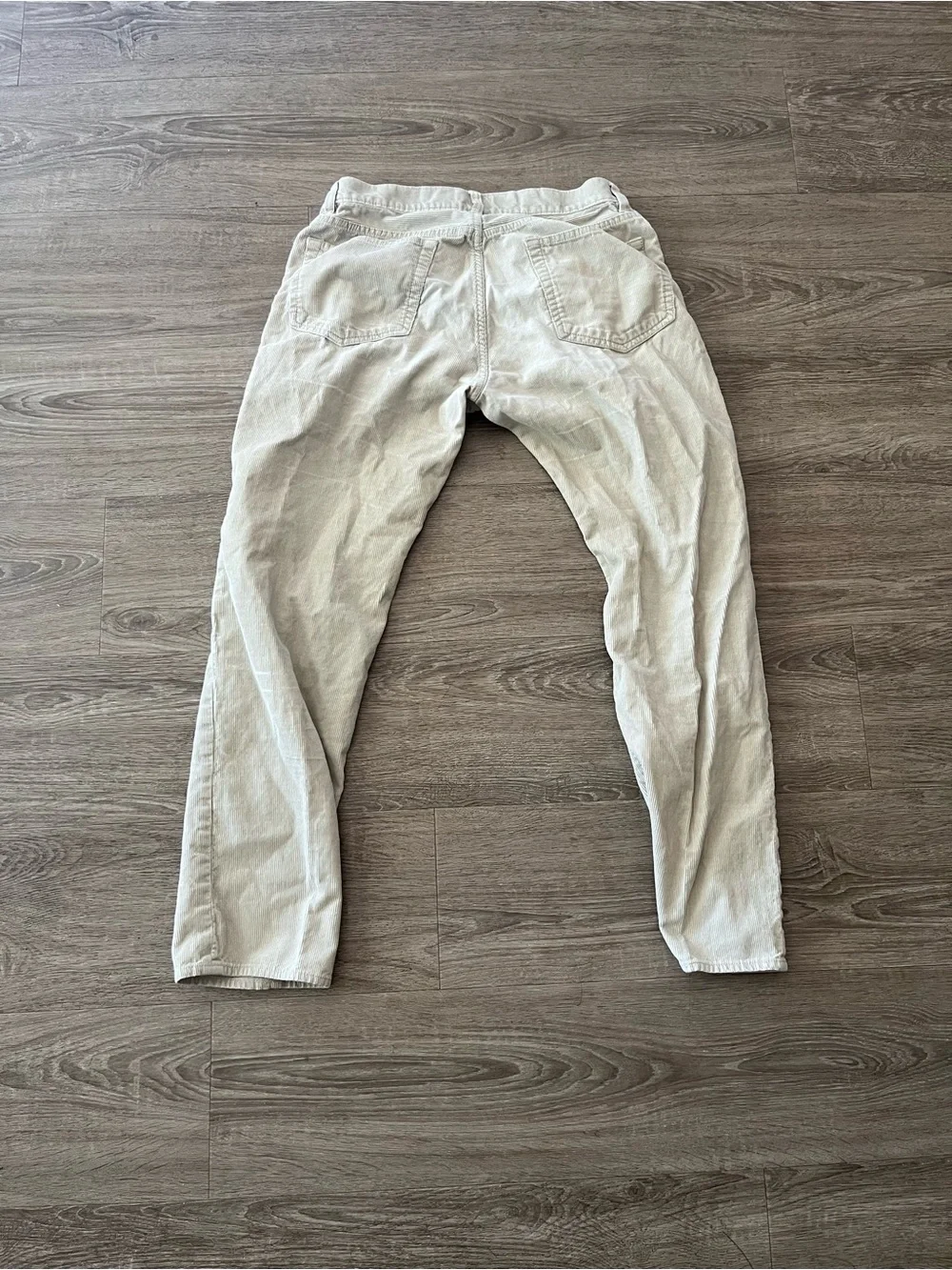 J.Crew The Sutton Mens 32x30 Ivory Corduroy Straight Leg Pants Cotton Mid Rise